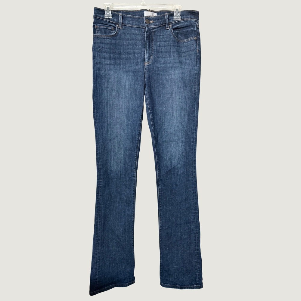 Ann Taylor Loft Modern Boot Dark Wash Stretch Denim Jeans Blue Western Sz 29 8